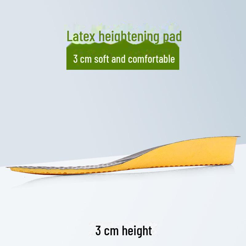 Haiboli Herre Lær Høydeøkende Innersåle - Komfortabel Pustende Lateks, 2cm/3cm/5cm Usynlig Løft