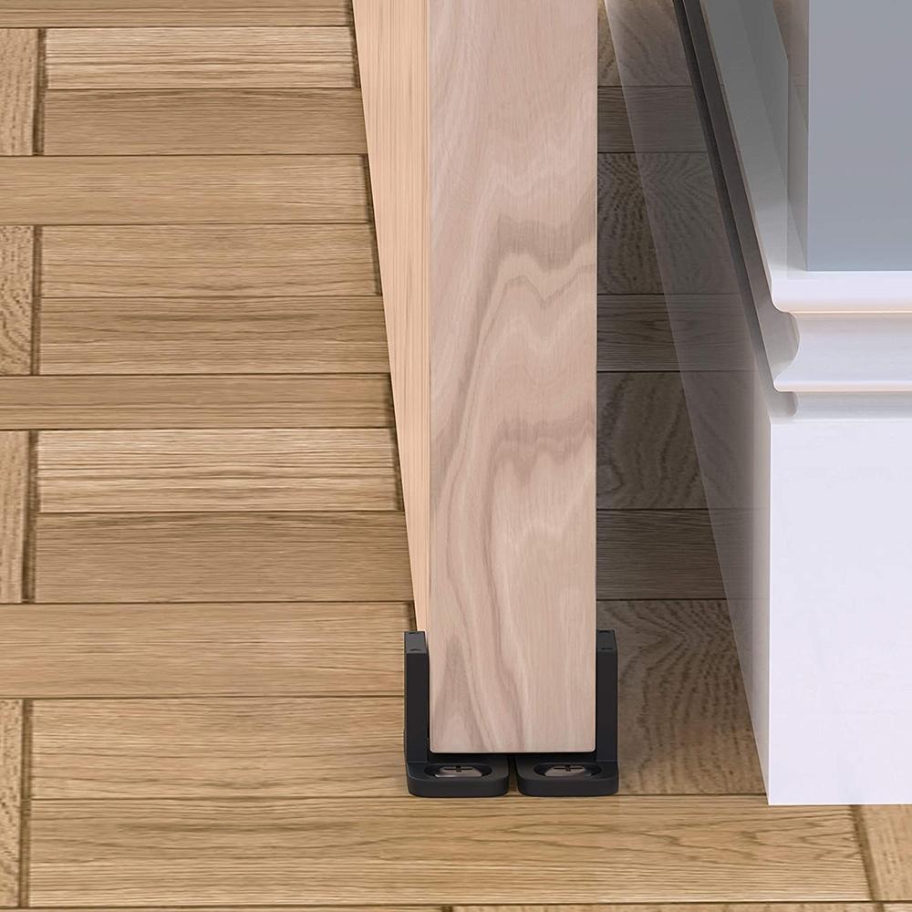 Wall Mount Adjustable Floor Guide Carbon Steel Sliding Barn Door Hardware Kit UK