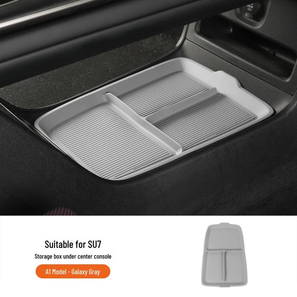 Soft Rubber Organizer for Xiaomi SU7 Console Storage Compartment, Car Interior Accessories