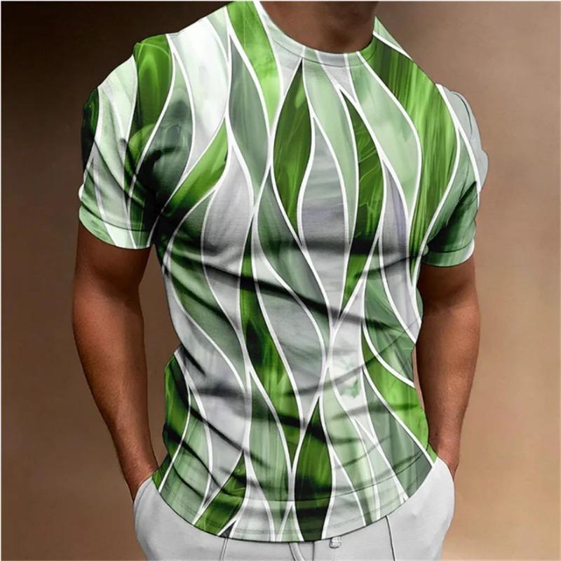 Summer Men Simple Everyday Casual Street Fun 3d Printed T-Shirt Fashion Trend Personality Large Size O Collar Short Sleeve