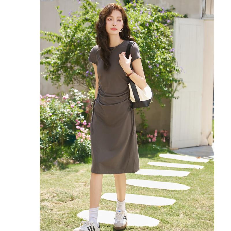 

Mokana Drawstring Short-Sleeve Midi Dress M