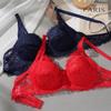 Kadınlar İçin Seksi Dantelli Push-up Sütyen Yazlık İnce Süngerli Nefes Alabilen İç Giyim C/D Kap Ayarlanabilir Askılı Sütyen 36-42