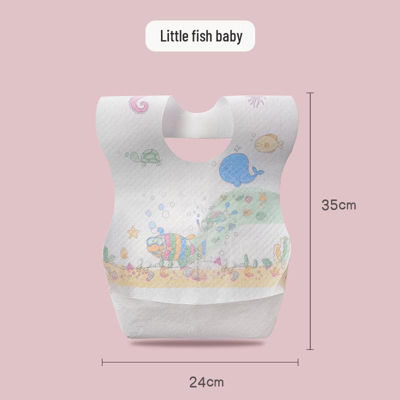Children's Disposable Cartoon Bibs: Stain-Proof, Moisture-Proof, Wash-Free, Non-Woven Dribble Aprons