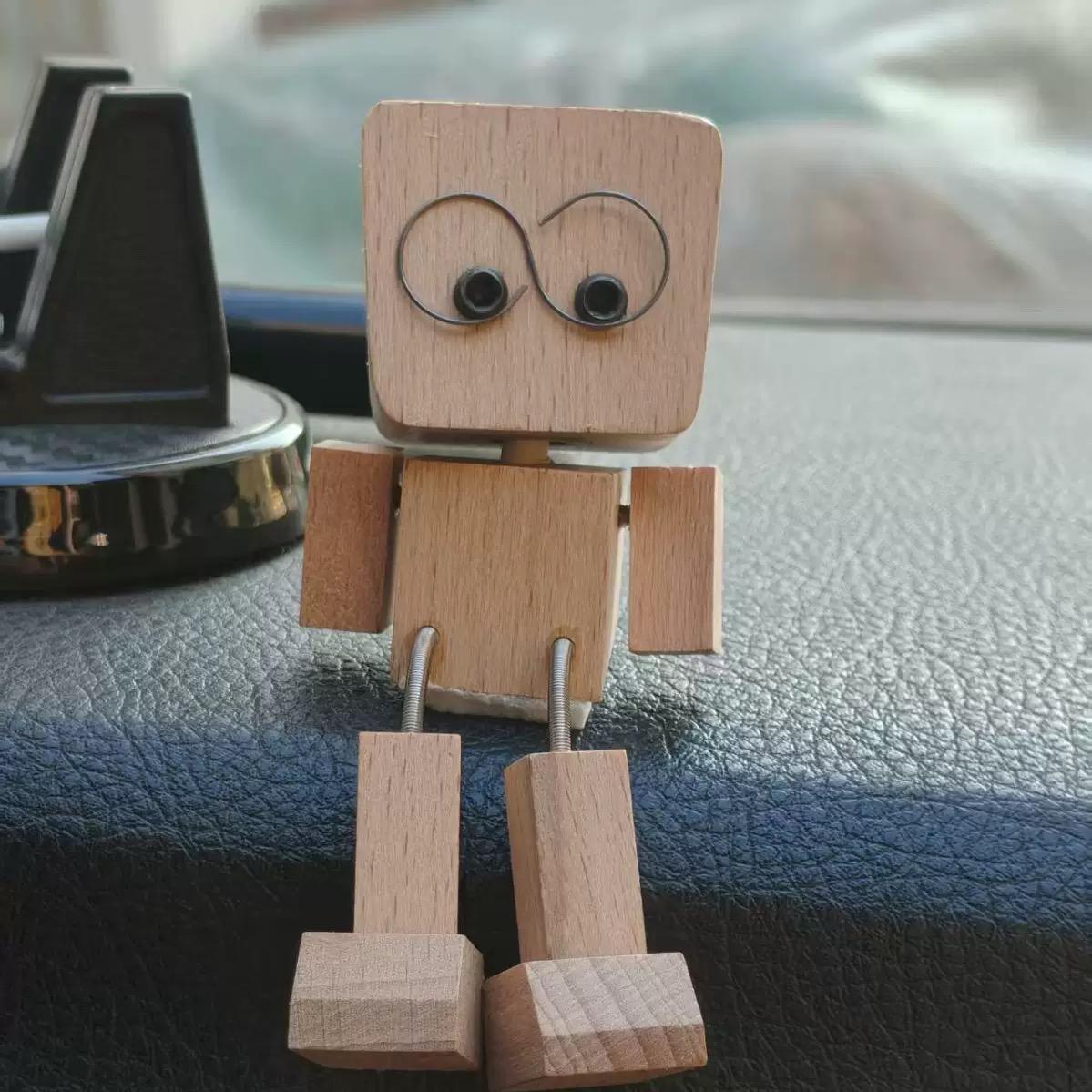 

Handcrafted Wooden Rocking Figure - Car Dashboard Decor, Unique Gift for Men, Holiday Present, Playful Design & Detail