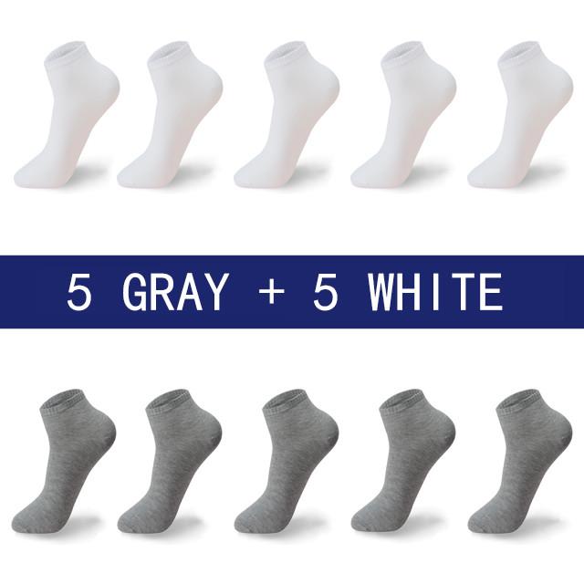 Hohe Qualität 10 Paar/Los Socken Herren Große Größe 42,43,44,45,46,47,48 Lässig Atmungsaktiv Mode Schwarz Weiß Männlich Baumwollsocken kurz