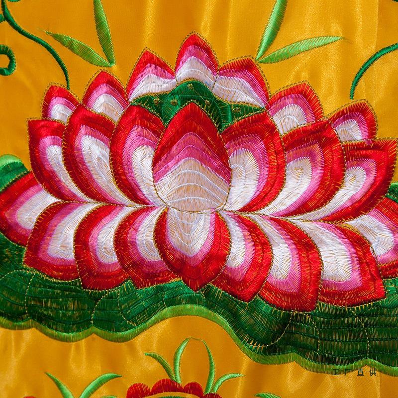 Buddha Hall Altar Table Valance - "Buddha's Light Shines Everywhere" Altar Cloth & Table Skirt Set