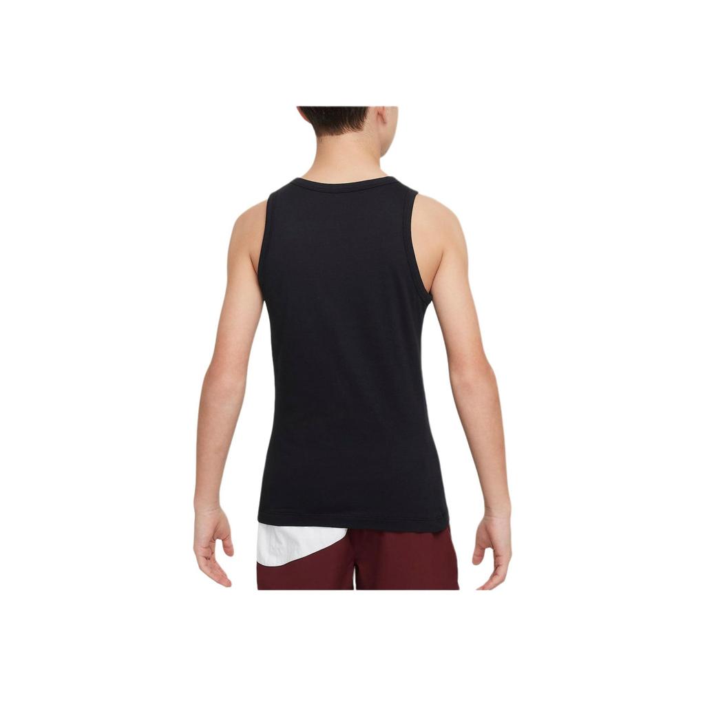 Nike Sportswear Essential Logo Print Crew Neck Sleeveless Tank Top Kids Tops Black FV5325-010