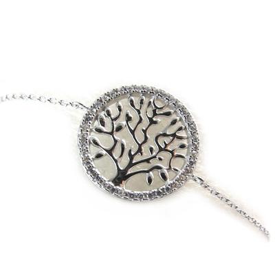 [N3376] - Silver Bracelet 'Tree of Life' Silver White (rhodium Plated)