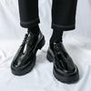 Leather shoes men's platform big head leather shoes spring and autumn new men's shoes foreign trade retro loafers men's carved casual shoes
