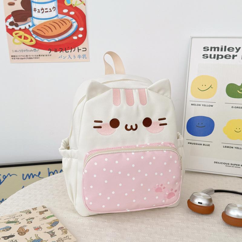 Zaino scolastico cartone animato giapponese gatto zaino femminile design di nicchia carino pois zaino scolastico studente zaino versatile casual per pendolari