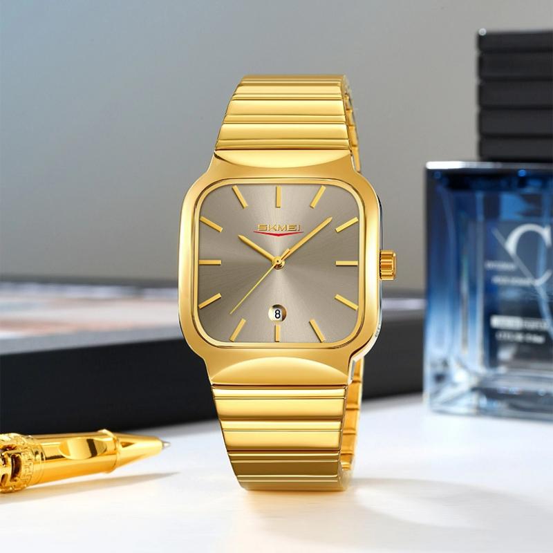 SKMEI Square Gold Men's Quartz Watch Waterproof Fashion Sport Watches for Men Clock Reloj Hombre