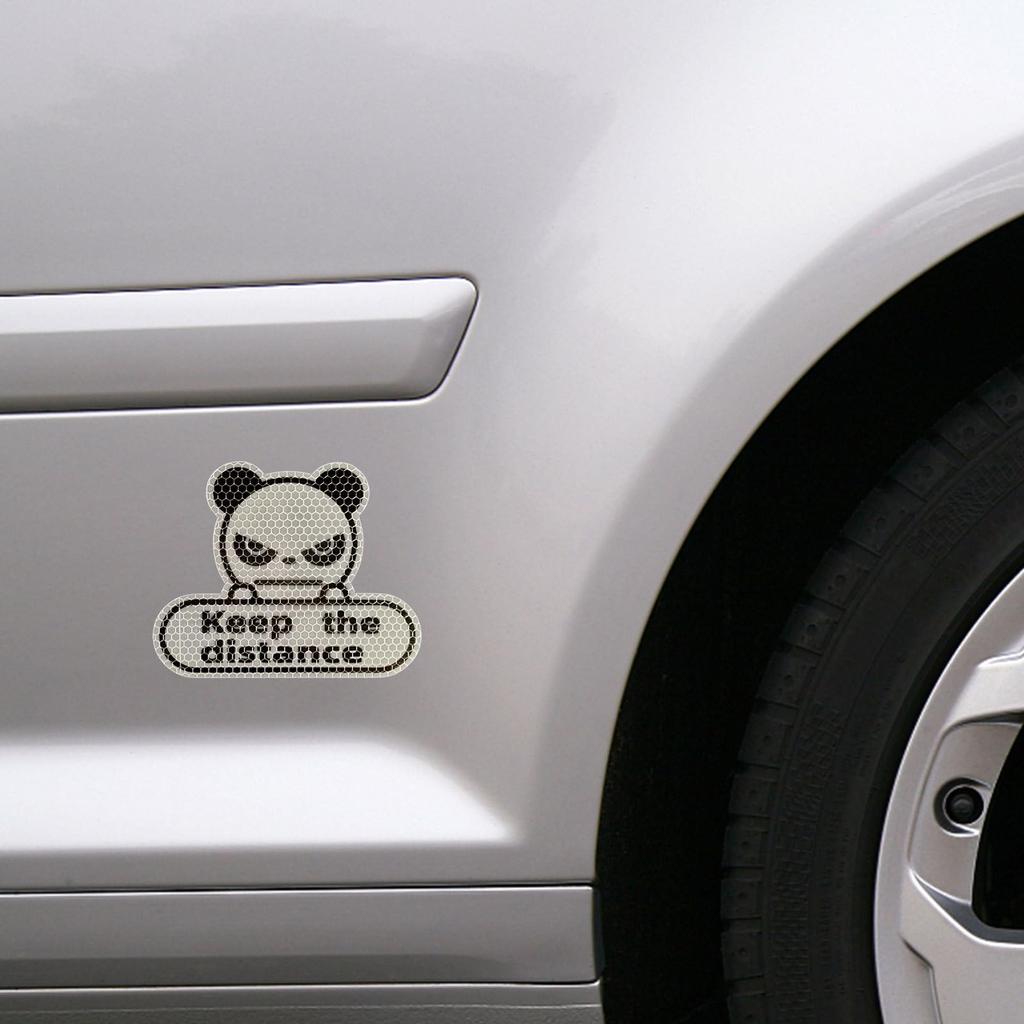 Kemol Reflective Car Sticker Back | Funny Reflective Panda Sticker - Weatherproof Car Sticker,