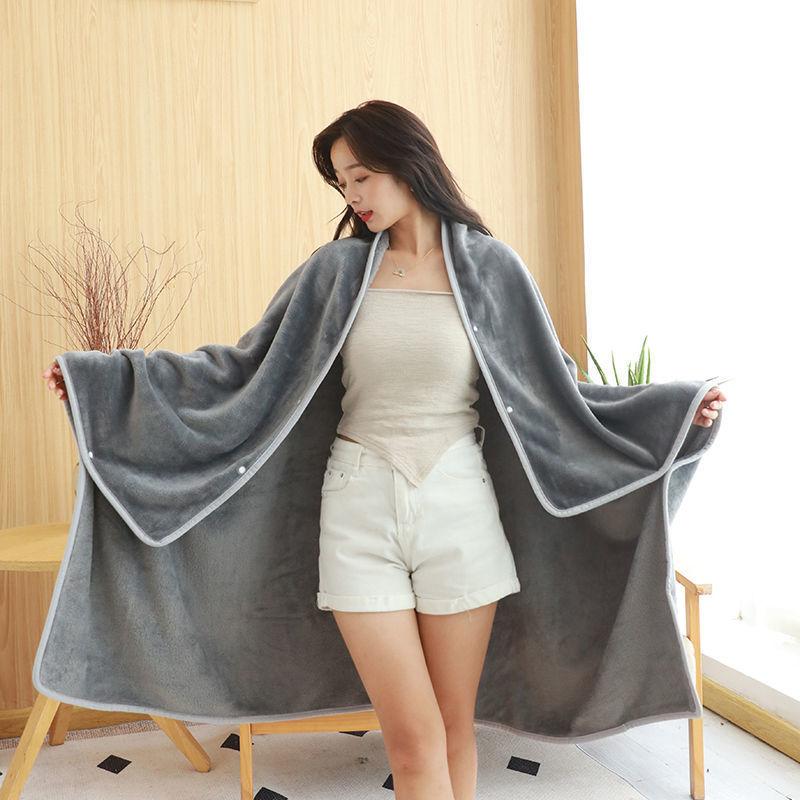 

Blanket Covers Legs Office Summer Lazy Blanket Shawl Nap Dormitory Air-conditioned Blanket Universal for All Seasons 160x100cm серый