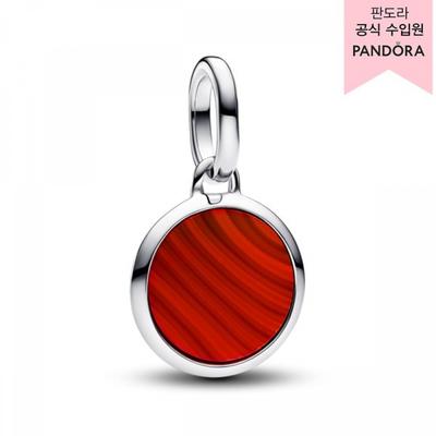 Red Murano Glass Engrave Mini Medallion Charm 793389c01