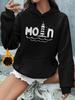 Trendy Lighthouse And MOIN Pattern Print, Women'S Fashion Hooded Sweatshirt with Front Print, Autumn/Winter Hooded Sweatshirt, Kan
