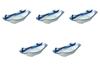 Set of 5 Blue and White Porcelain Mukazuke x x Mukazuke Setomonohonpo Hand-Painted Boat-Shaped [13.5 9.3 5.5 cm]