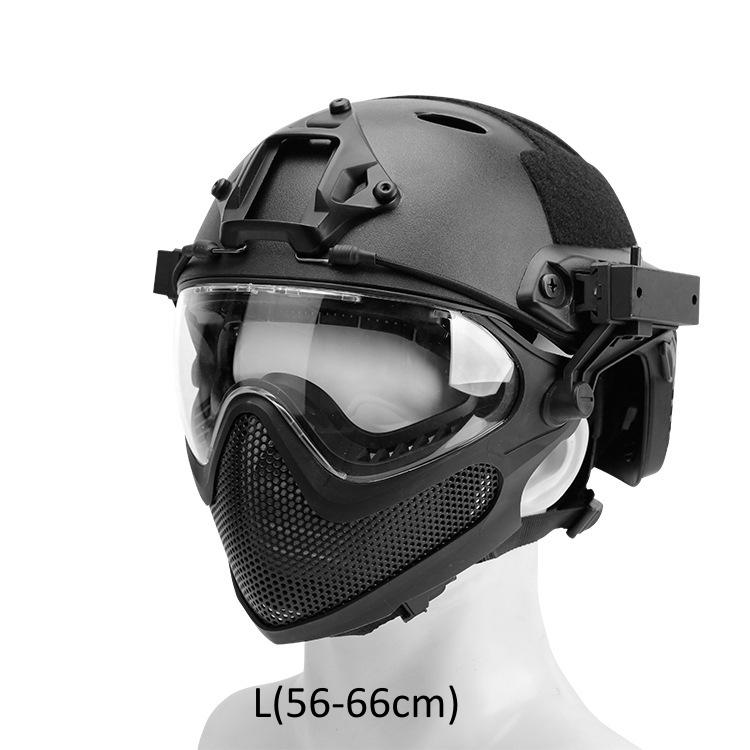 Tactical Helmet   Mask   Goggle Sets Outdoor Airsoft Paintball Helmet with Goggles FAST PJ Helmets CS Game Full Face Protection