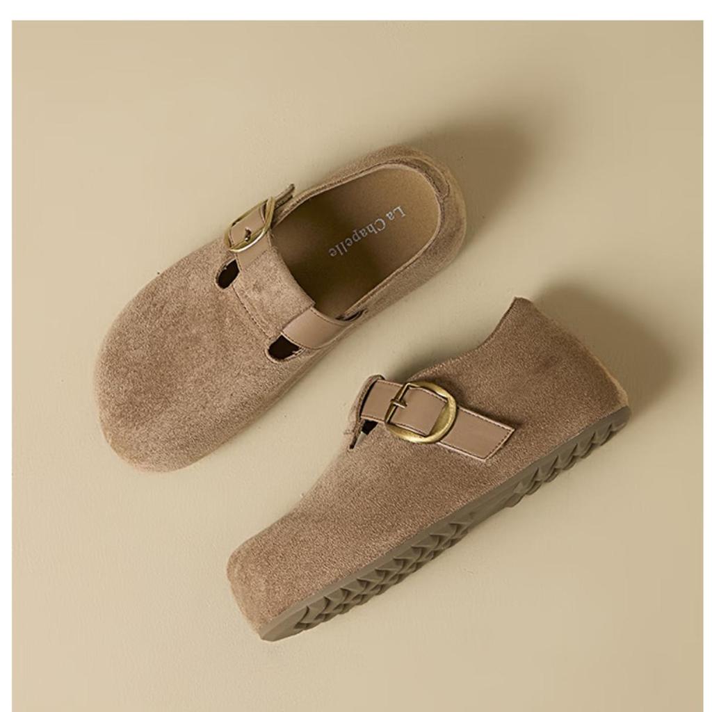 La Chapelle Women's Birkenstock Style Shoes New Thick Sole Casual Low-top Lightweight Shoes