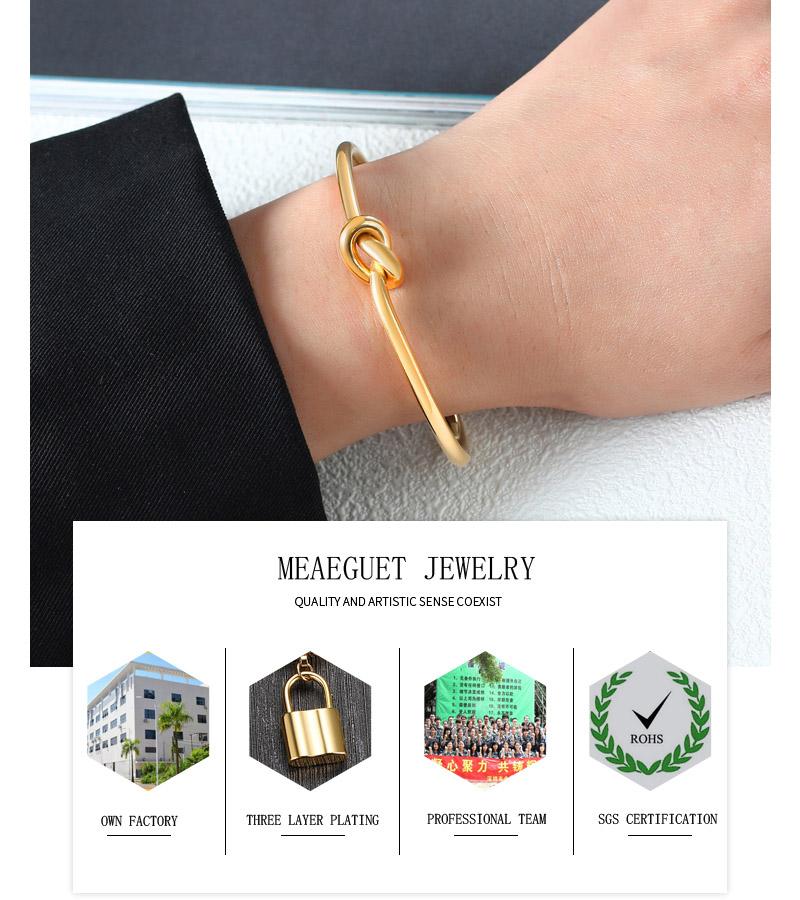 Gold Color Knot Bracelet for Women, Tie The Knoted Cuff Bangle Stainless Steel, Charm Bridesmaid Wedding Jewelry