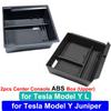 for Tesla Model Y L 2026 Accessories Flocking Center Console Organizer Storage Box YL Juniper Car Cup Mat Armrest Box Organizers