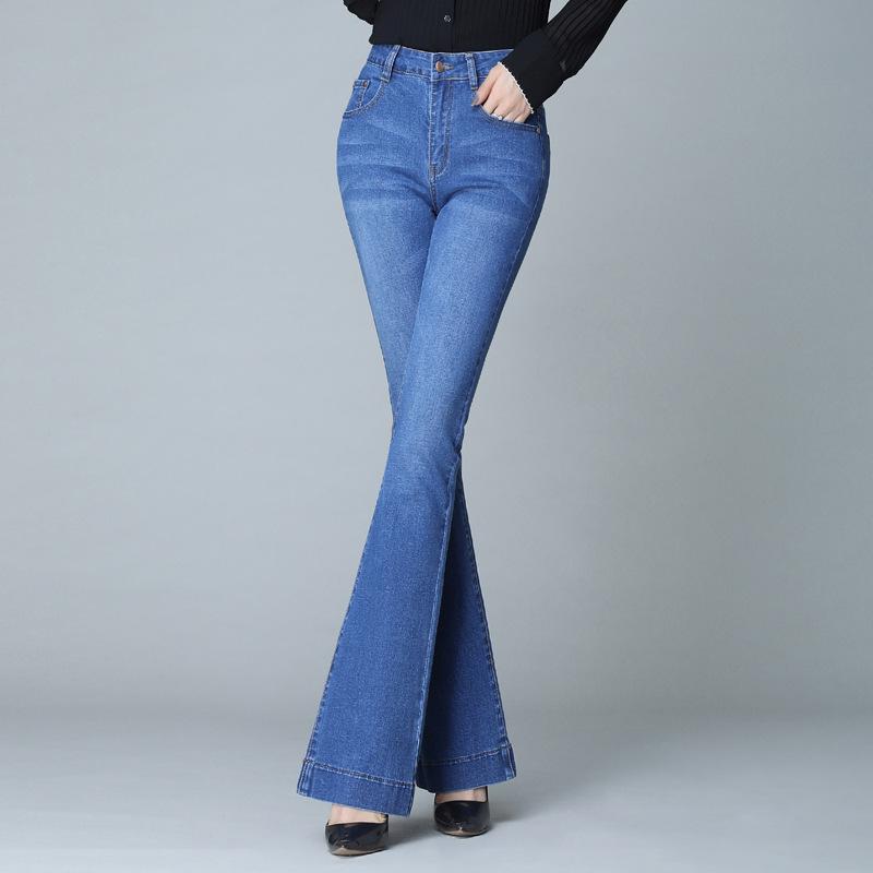Women's Jeans Big Size High Waist Stretch Ladies Trousers Flared Jeans Women's Spring Summer Loose Wide Leg Pants