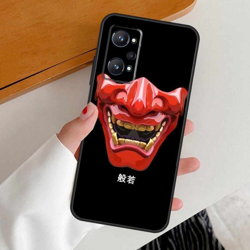 Japanese Oni Hannya Demon Mask For Realme 14 10 11 12 13 Pro Plus GT6 GT7 15 Pro C65 C67 C63 C61 C55 C51 C53 C35 C75 Case