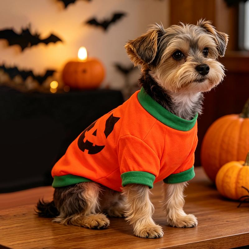 1pc Pet Dog Halloween Pumpkin Costume Cute Animal Themed Clothing for Dogs