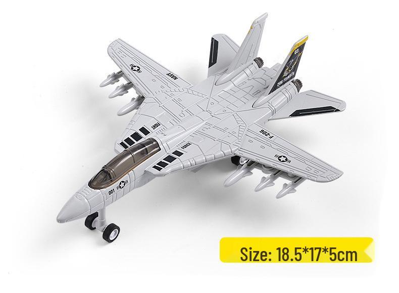 Meileqi Alloy Fighter Jet Toy with Pull-back, Sound & Light - F14, F15, F18, F22 Models