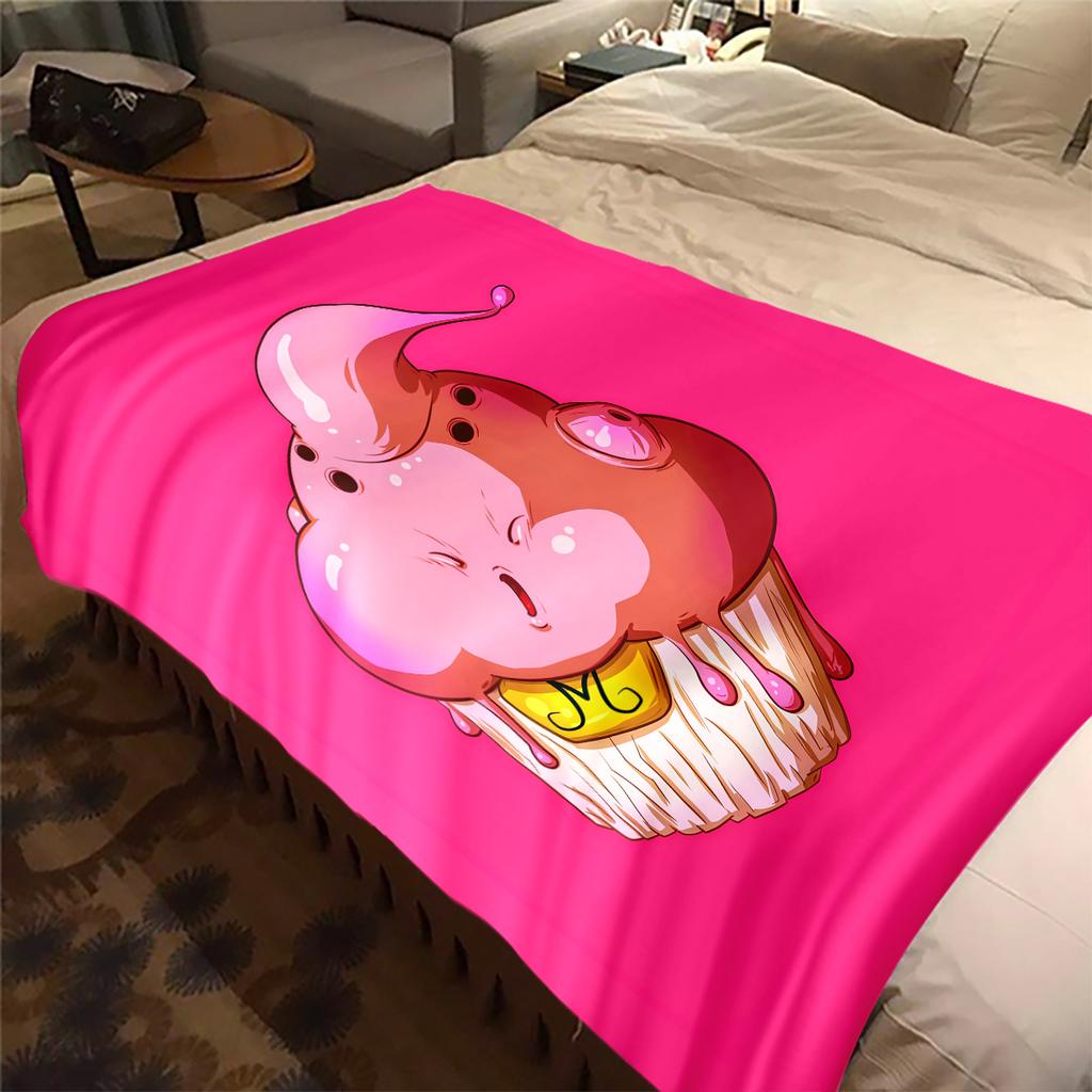 1PC Majin Buu  Print Flannel Blanket, High quality All Seasons, Home Decor, Warmth and Comfort, Perfect for Christmas Gifts