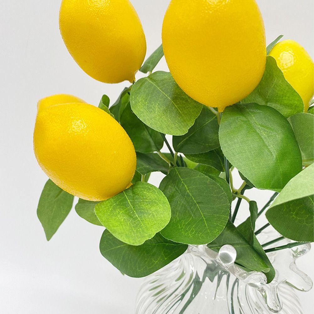 DIY Artificial Lemon Branches Handmade Fake Plants Simulation Lemon Fruit Wedding Party Supplies