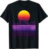T-shirt Unisexe Coton Surdimensionné Grande Taille Esthétique Outrun Synthwave Vaporwave Rétro Années 80