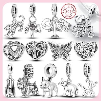New Original Copper Charms Beads Animal Love Heart Pendant Fit Bracelet Diy Charms Jewelry Gift Making For Women