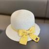 Children Straw Hat And Shoulder Bag Girls Summer Outdoor Beach Cap Cute Bow Travel Beach Sun Hat Crossbody Bag