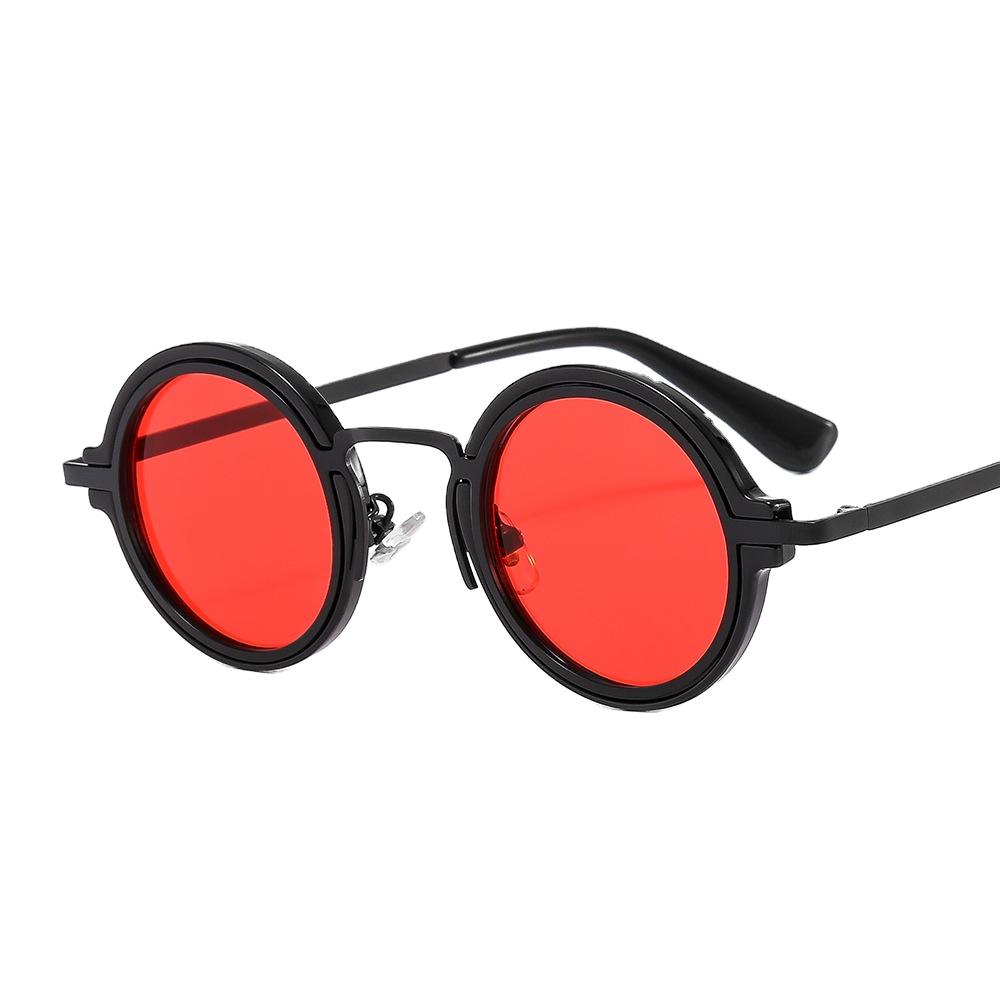 2026 Classic Fashion Hip Hop Sunglasses Custom logo Street Beat Metal Punk Steam Round Womens Sunglasses
