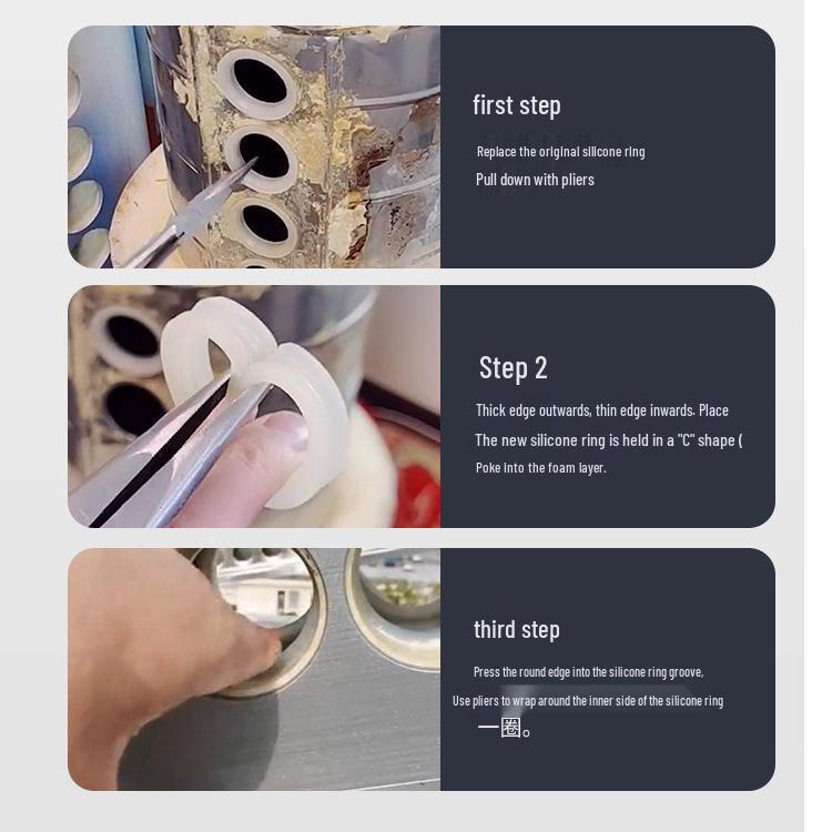 Komplett set med tillbehör för solvattenvärmare: Silikontätningsring, Vattentät/Dammtät Ring, Bas och Gummi O-ring (47, 58, 70 Rör)