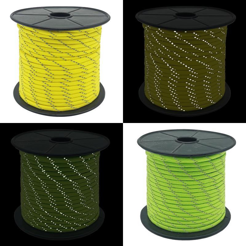 Reflexná šnúra Paracord 550 7 prameňov 4 mm stanové lano Kempingové lano na prežitie Výstražné lano na padák Turistická strieška