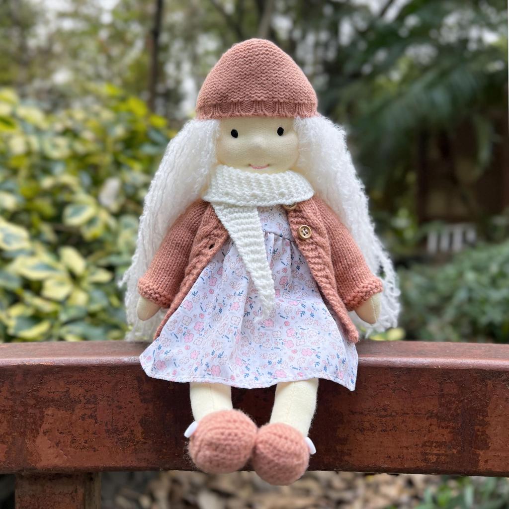BlissfulPixie Waldorf Doll Handmade Doll Genesis 30cm Soft Girl Cute Stuffed Animal Best Doll for Kids -