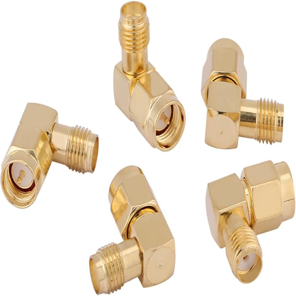10pcs Gold Plated RF Coaxial Connector SMA Male to Female 90 Degree Connector For FPV Antenna