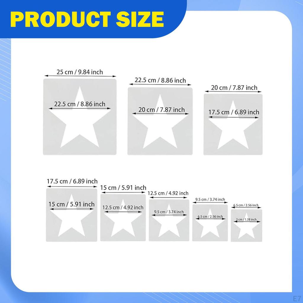 8 Pieces Painting Stencils Patterns Small Easy to Use Templates Reusable for on Wood Tile Floor