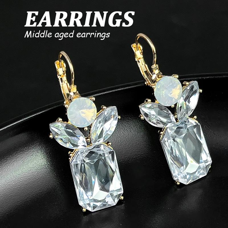 Boucles d'oreilles pendantes Zircon Fleur Colorée pour Femmes, Boucles d'oreilles pendantes Statement pour Fête & Usage Quotidien