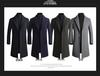 Men's Mid-Length Cashmere Woolen Coat - Winter Business Slim-Fit Windbreaker.