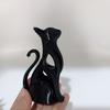 DYS 3D Printed Hollow Cat Figurine, Modern Black White Kitten Statue, Artistic Animal Sculpture Desk Decoration, Gift for Lovers
