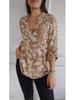 2025 Spring Loose Fit Casual Sequin Pocket Long Sleeve Shirt with Print