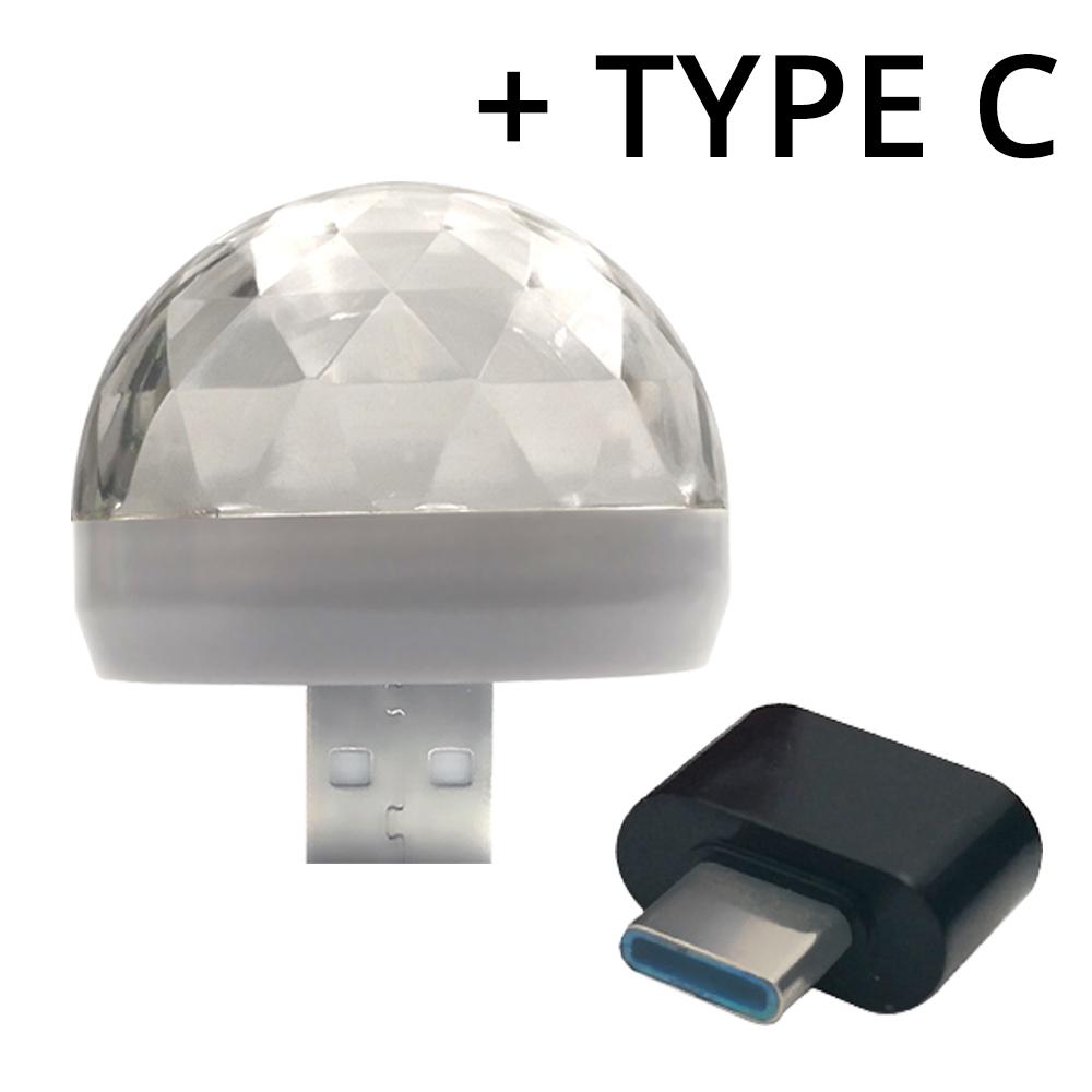 Car USB Ambient Light DJ RGB Mini Colorful Music Sound Led Apple USB Interface Holiday Party Atmosphere Interior Dome Trunk Lamp Neon Lights 4