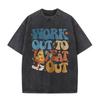 Now Down I'm Bad Crying At The Gym Fitness Pump Cover Vintage T-shirt Men's Fashion  Washed Tshirt Male Aesthetic Tees
