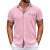 Men's Plaid Printed Button Short Sleeve Shirts Men's Casual Fashion Short Sleeve Shirts