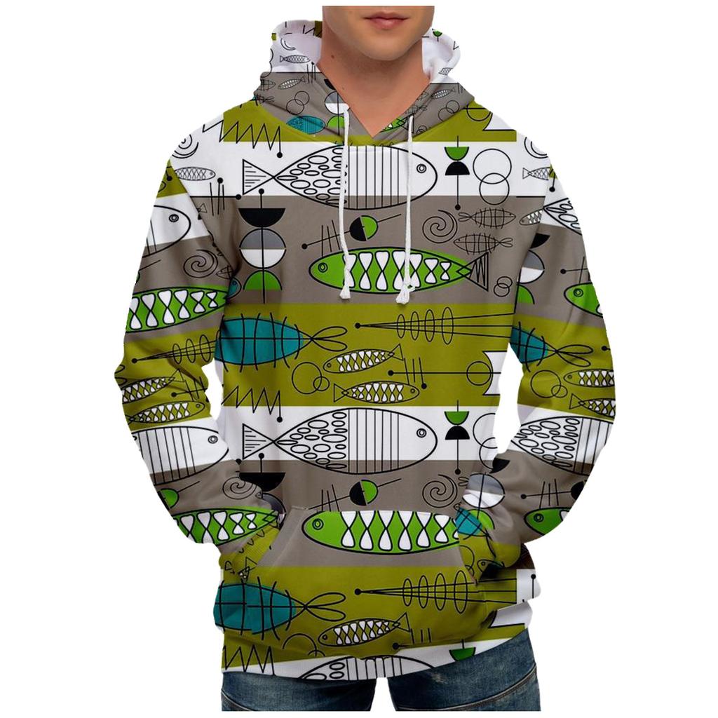 Motetrykk Løs Langermet hettegenser for menn og kvinner