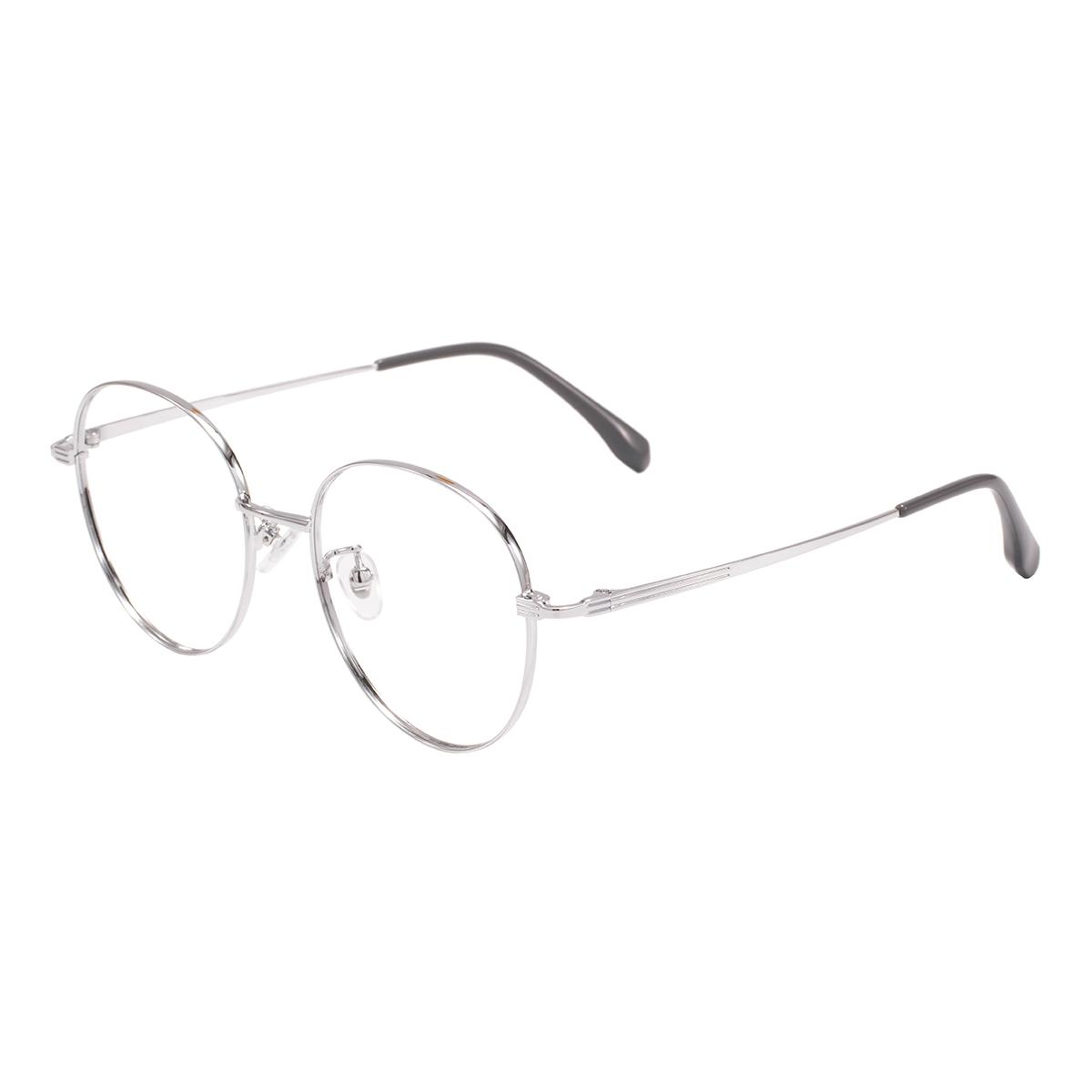 

Metal Colorful Oval Full Rim Man And Women Glasses Frame Retro Round High Quality Spectacle For Medical Prescription Lenses серебряный