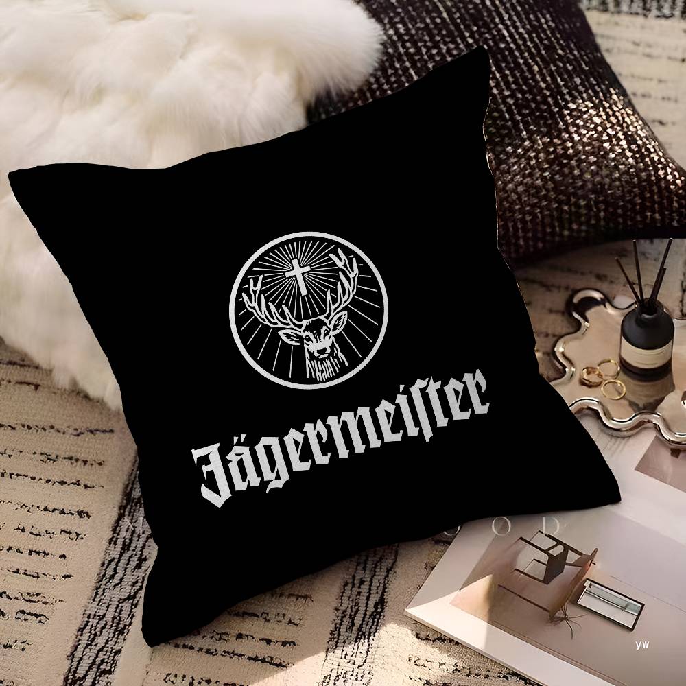 JJagermeisteres Logo Pillow Gift Home Office Decoration Pillow Bedroom Sofa Car Cushion CoverPillow Case