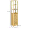 Tall Bathroom Cabinet, Slim Storage Cabinet, Tallboy Bamboo Storage Unit with 3-Tier Storage Shelves and Freestanding Organiser, Natural